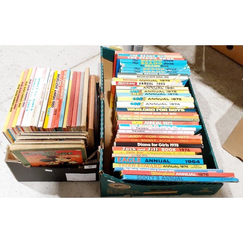 65 - Two boxes of vintage annuals including Mickey Mouse. No shipping. Arrange collection or your own pac... 