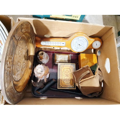 87 - Two boxes of china and assorted including Portmeirion. No shipping. Arrange collection or your own p... 