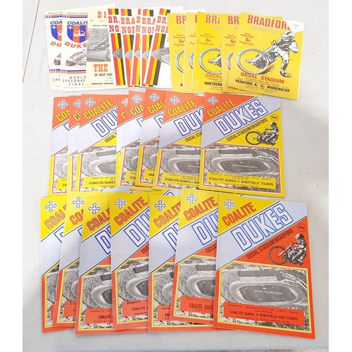 93 - A box of vintage Speedway programmes including Halifax and Bradford. UK shipping £14.