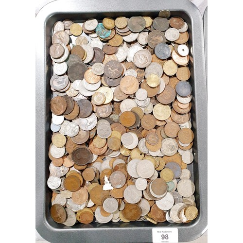 98 - Coinage sets for 1970 and 1975 together with British and foreign coinage. UK shipping £14.