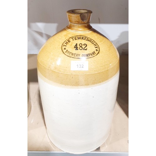 132 - A vintage stoneware bottle marked The Tewksbury Brewery Co, A/F, height 40cm. No shipping. Arrange c... 