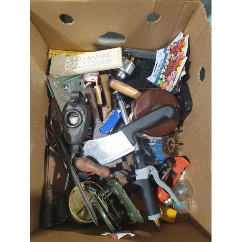 139 - A box of tools. No shipping. Arrange collection or your own packer and shipper, please. Electricals ... 