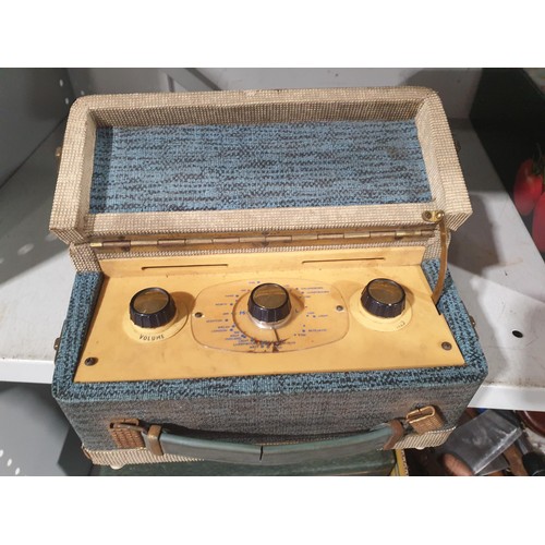 140 - A vintage Master Radio portable record player together with a Sky Baronet portable radio. No shippin... 