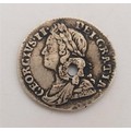 A George II Maundy silver 2d coin, A/F, date unreadable. UK shipping £14.