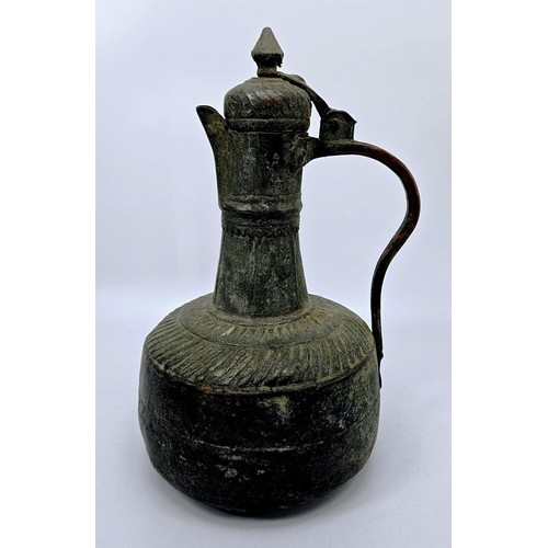 2 - Three antique Dallah coffee pots, the tallest 30cm. UK shipping £14.