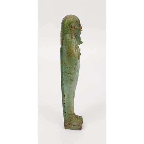 2 - An ancient Egyptian faience Ushabti figure, height 13cm. No shipping. Arrange collection or your own... 