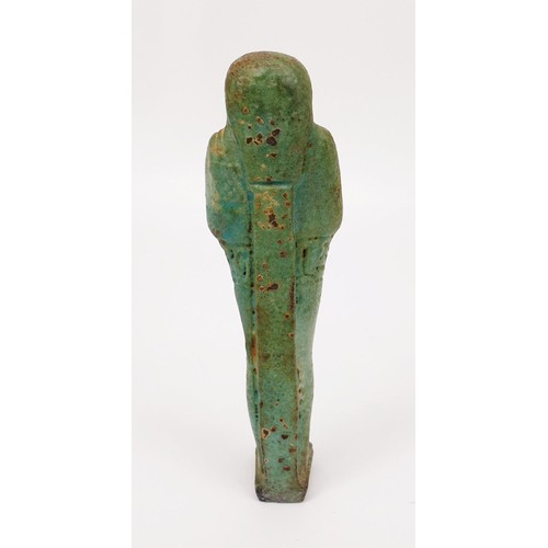 2 - An ancient Egyptian faience Ushabti figure, height 13cm. No shipping. Arrange collection or your own... 