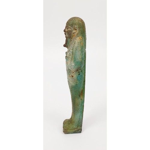 2 - An ancient Egyptian faience Ushabti figure, height 13cm. No shipping. Arrange collection or your own... 