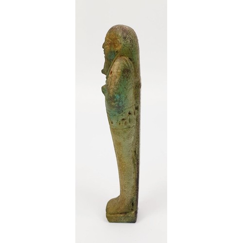 3 - An ancient Egyptian faience Ushabti figure, height 132mm. No shipping. Arrange collection or your ow... 