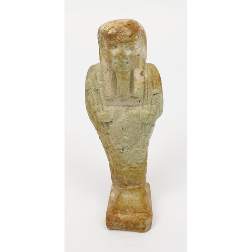 4 - An ancient Egyptian faience Ushabti figure, height 86mm. No shipping. Arrange collection or your own... 