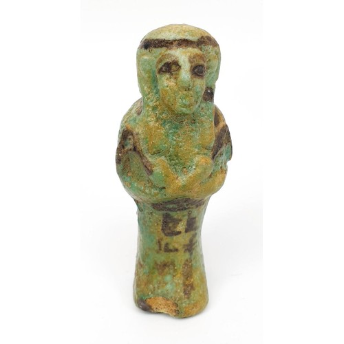 5 - An ancient Egyptian faience Ushabti figure, height 102mm. No shipping. Arrange collection or your ow... 