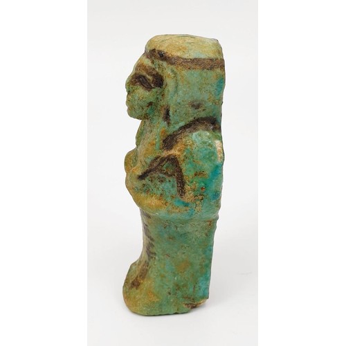 5 - An ancient Egyptian faience Ushabti figure, height 102mm. No shipping. Arrange collection or your ow... 