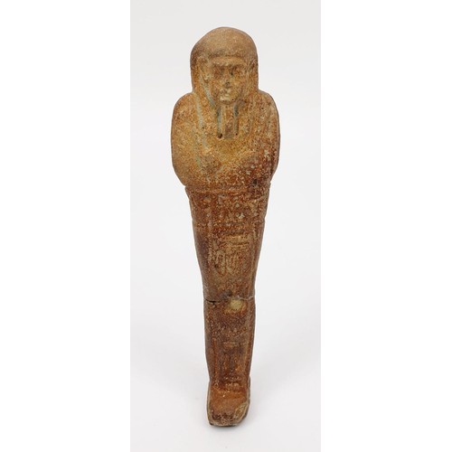 6 - An ancient Egyptian faience Ushabti figure, height 121mm. No shipping. Arrange collection or your ow... 