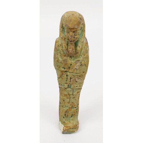 8 - An ancient Egyptian faience Ushabti figure, height 105mm. No shipping. Arrange collection or your ow... 