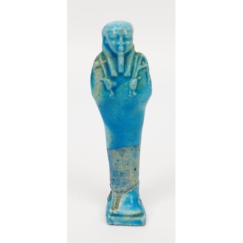 9 - An ancient Egyptian faience Ushabti figure, height 112mm. No shipping. Arrange collection or your ow... 