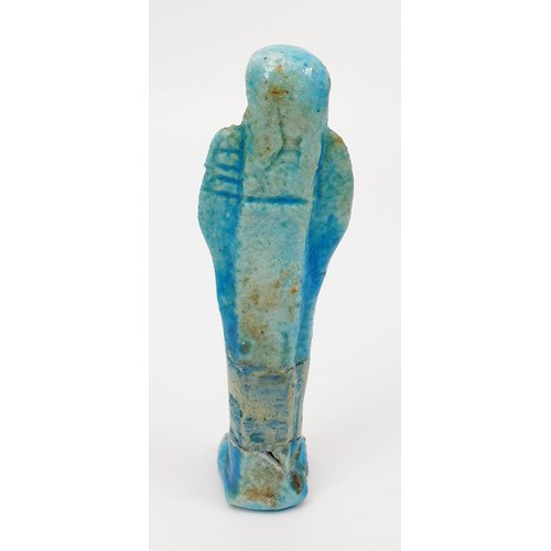 9 - An ancient Egyptian faience Ushabti figure, height 112mm. No shipping. Arrange collection or your ow... 