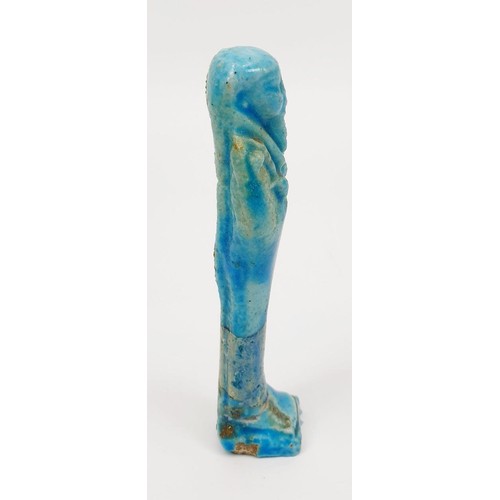 9 - An ancient Egyptian faience Ushabti figure, height 112mm. No shipping. Arrange collection or your ow... 