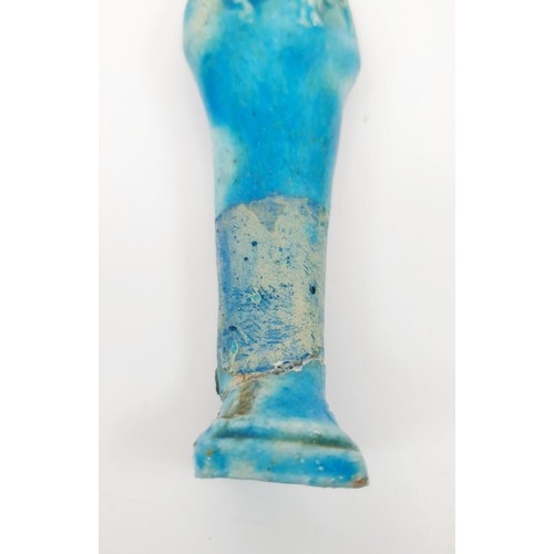 9 - An ancient Egyptian faience Ushabti figure, height 112mm. No shipping. Arrange collection or your ow... 