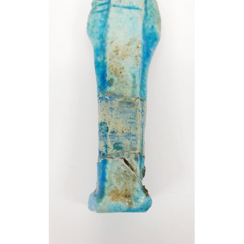 9 - An ancient Egyptian faience Ushabti figure, height 112mm. No shipping. Arrange collection or your ow... 