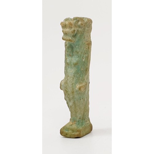 15 - An ancient Egyptian faience amulet in the form of the god Taweret, height 40mm. UK shipping £14.