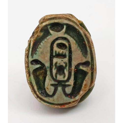 18 - An ancient Egyptian scarab seal, width 16mm. UK shipping £14.