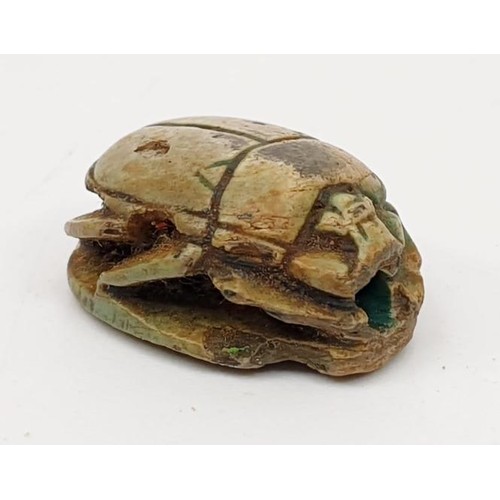 18 - An ancient Egyptian scarab seal, width 16mm. UK shipping £14.