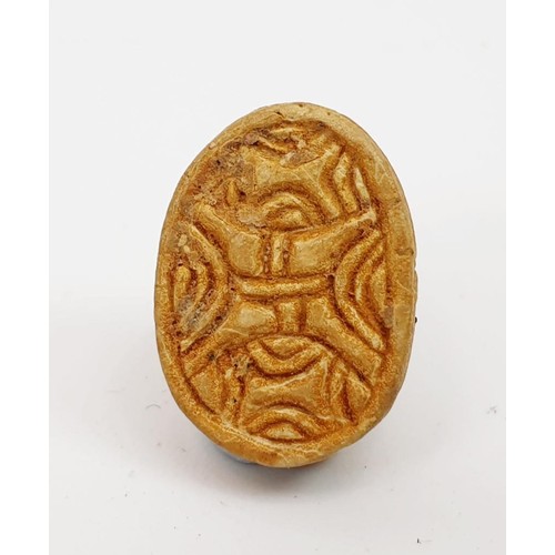 19 - An ancient Egyptian scarab seal, width 16mm. UK shipping £14.