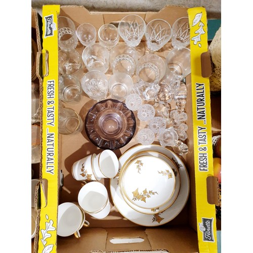 108 - Three boxes of glass and china. No shipping. Arrange collection or your own packer and shipper, plea... 