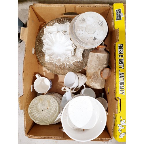 108 - Three boxes of glass and china. No shipping. Arrange collection or your own packer and shipper, plea... 