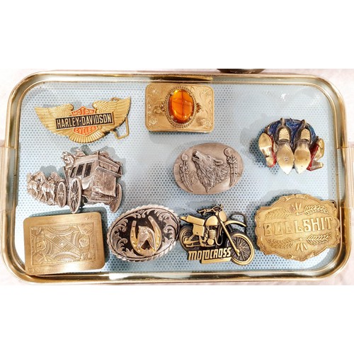 113 - Belt buckles including Harley Davidson. UK shipping £14.