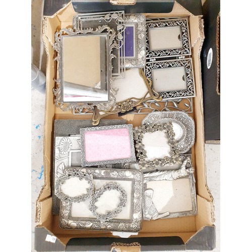 127 - A box of photo frames. No shipping. Arrange collection or your own packer and shipper, please. Elect... 