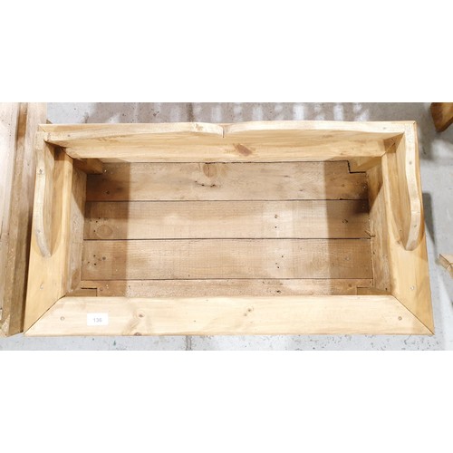 136 - A wooden planter 74.5x40x29cm. No shipping. Arrange collection or your own packer and shipper, pleas... 