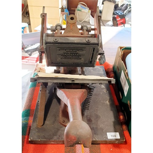 160 - A vintage Adana model No. 2H/S printing press together with typesetting tools. No shipping. Arrange ... 