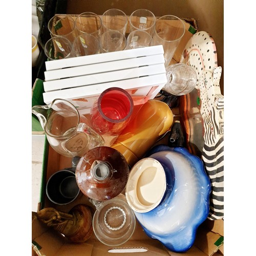 164 - Three boxes of glass, china and assorted. No shipping. Arrange collection or your own packer and shi... 