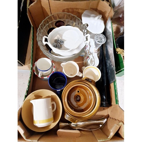 164 - Three boxes of glass, china and assorted. No shipping. Arrange collection or your own packer and shi... 