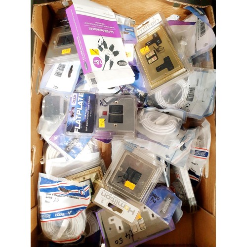 175 - A box of new in packet electricals. No shipping. Arrange collection or your own packer and shipper, ... 