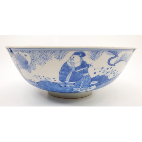 212 - An antique Chinese porcelain bowl hand painted with elders and signed to the base, diameter 21.5cm. ... 