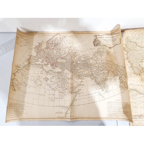 214 - A 1764 map of The Eastern Mediterranean, 68.5x55.5cm together with a 1763 map of Europe, Western Asi... 