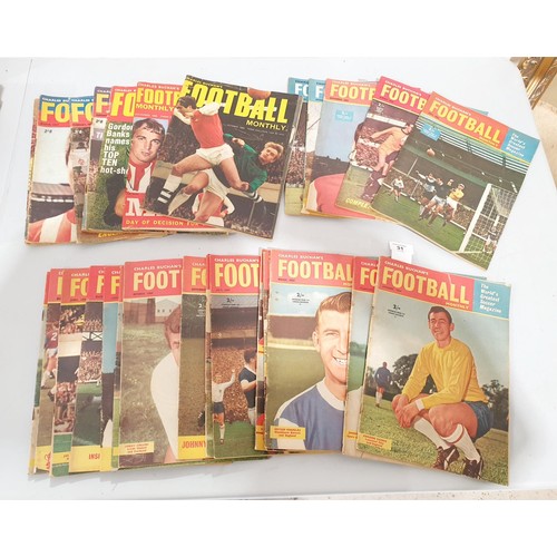 31 - A selection of Charles Buchan's Football Monthly dating to the 1960s. UK shipping £14.