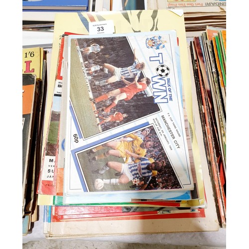 33 - A selection of vintage football programmes including European Cup & Challenge Cup Finals with Shoot ... 