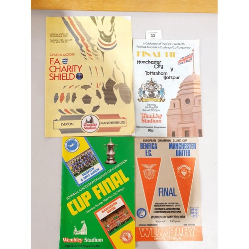 33 - A selection of vintage football programmes including European Cup & Challenge Cup Finals with Shoot ... 