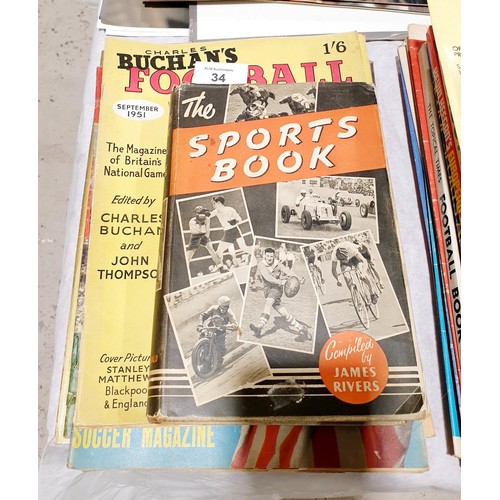 34 - Six Charles Buchan's Football Monthly magazines two dated 1951, a 1966 World Cup souvenir magazine a... 