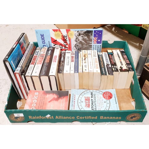 54 - A box of military history books mostly relating to Bletchley Park and WWII spies and deception opera... 