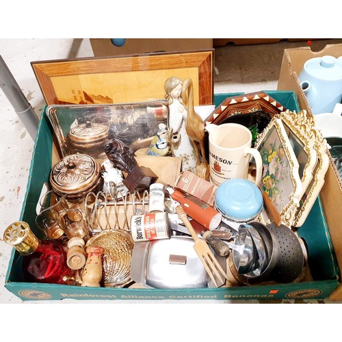 59 - Two boxes of ceramics and assorted including Le Creuset and Denby. No shipping. Arrange collection o... 