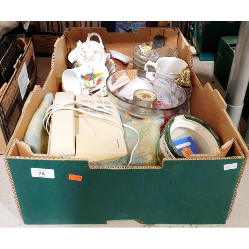 76 - A box of bric-a-brac. No shipping. Arrange collection or your own packer and shipper, please.