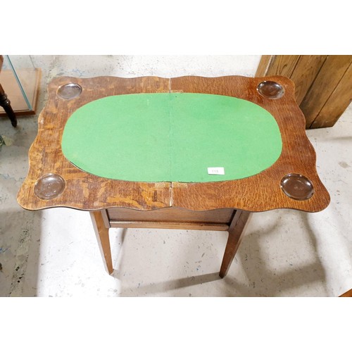 115 - A Morco vintage oak folding games table, height 61cm width extended 73cm. No shipping. Arrange colle... 