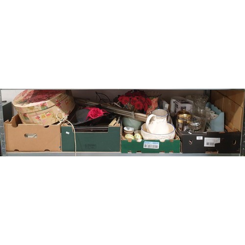 123 - Four boxes of bric-a-brac. No shipping. Arrange collection or your own packer and shipper, please. E... 