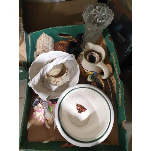 124 - Four boxes of bric-a-brac. No shipping. Arrange collection or your own packer and shipper, please. E... 