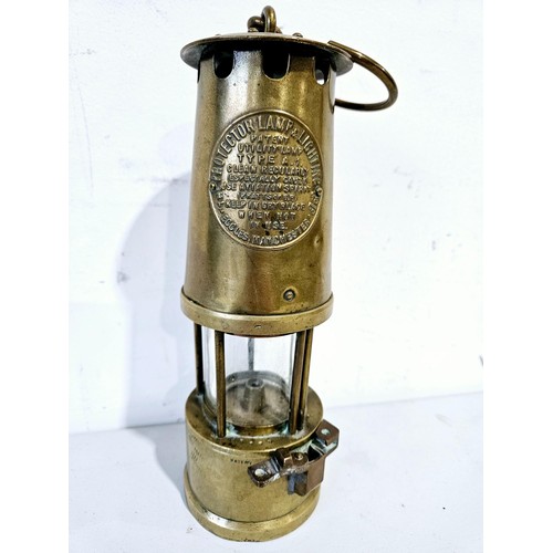 221 - A vintage miner's lamp by Protector Lamp & Lighting Co. Ltd. of Eccles, height 26.5cm. No shipping. ... 