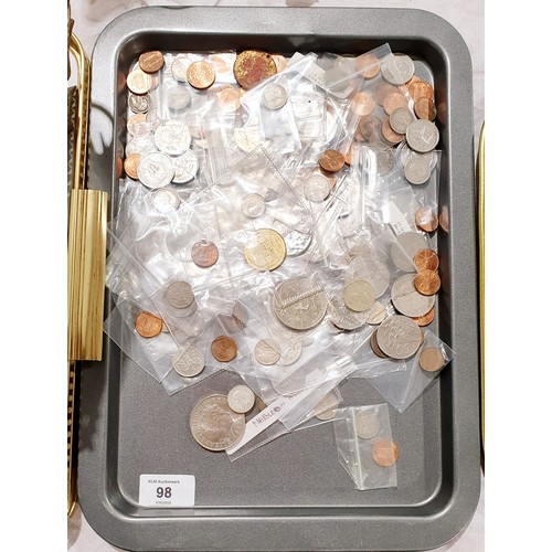 98 - A selection of British and foreign coins and tokens. UK shipping £14.